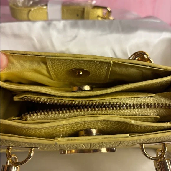 Bebe Yellow Satchel with Gold Accents - Picture 6 of 6